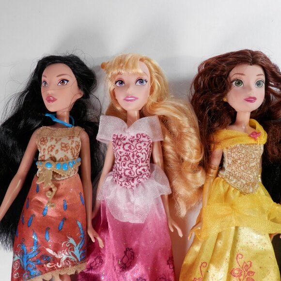 6 Disney Princess Hasbro Royal Shimmer Dolls Pocahontas Belle Jasmine Ariel - Picture 3 of 10